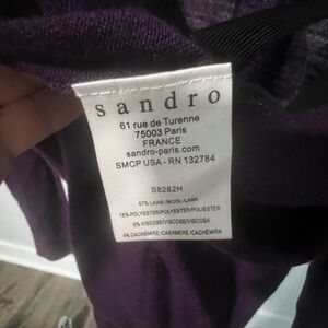 Sandro purple blouse with black back cross accent. Size 1